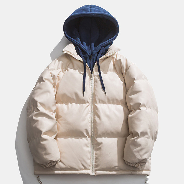 Men's high-quality quilted down jacket with detachable hood Lisslune