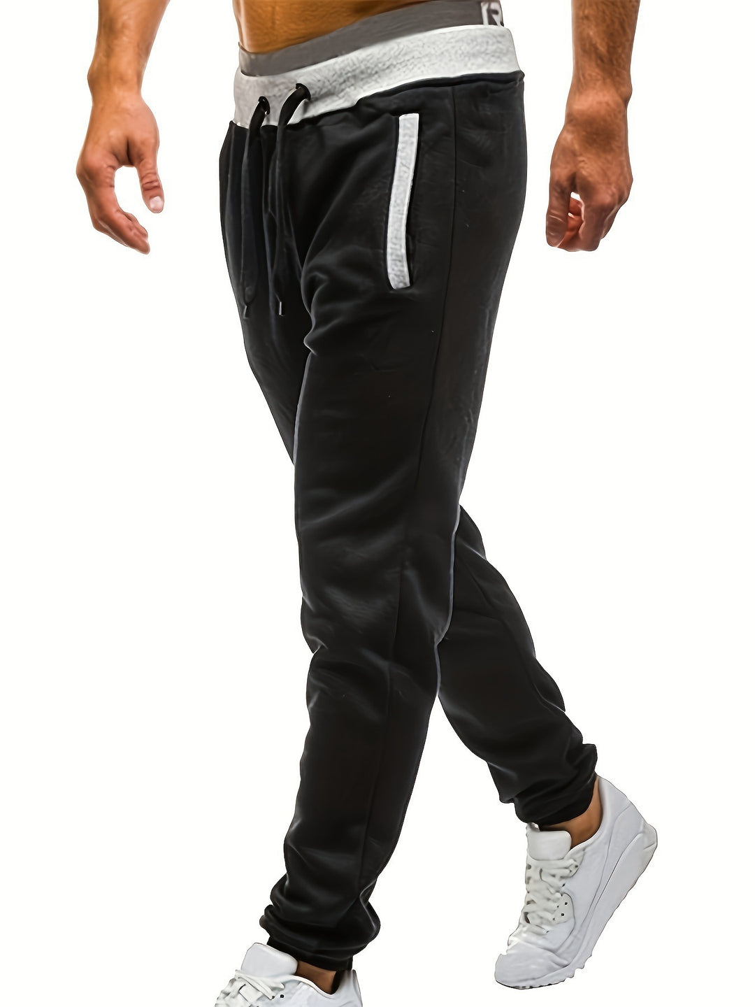 Men's sporty jogging pants with incorporated side pockets and adjustable drawstring Lisslune