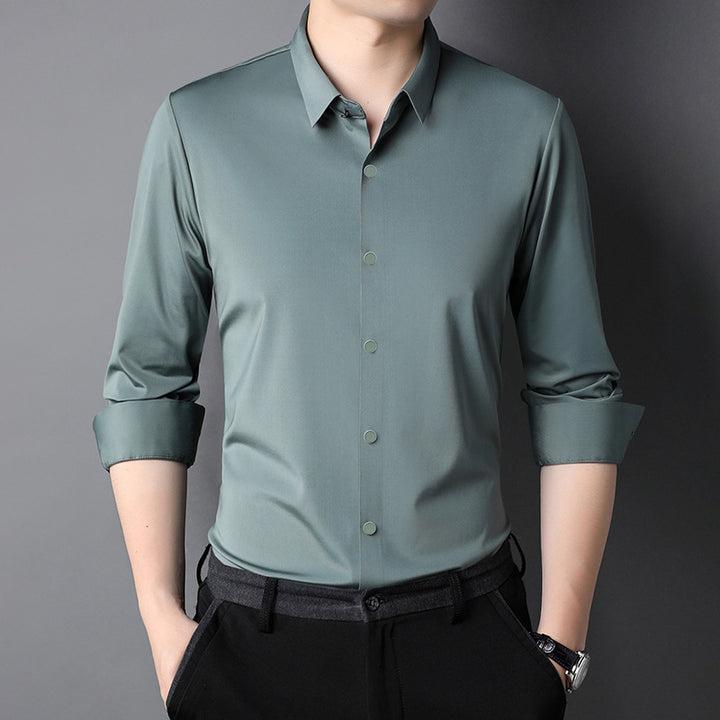 Men's elegant short sleeve shirt with fine shine Lisslune