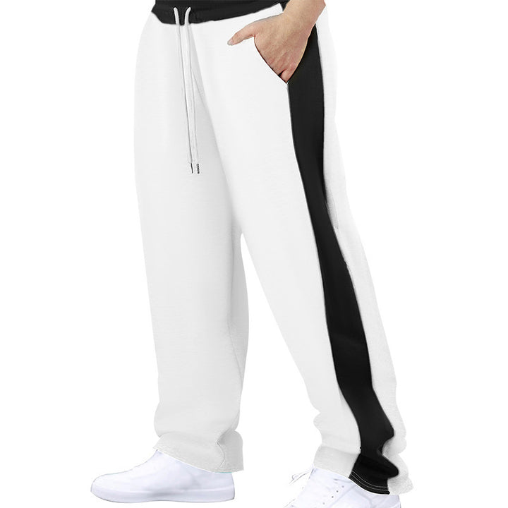 Men's Comfortable Sporty Jogging Pants with Elastic Waistband and Contrasting Side Inserts Lisslune