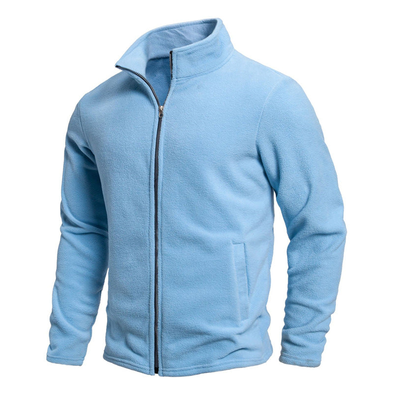 Men's fleece jacket with high collar and zipper Lisslune