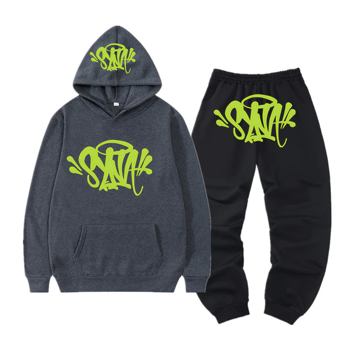 Ladies hoodie and jogger set with creative graffiti design Lisslune