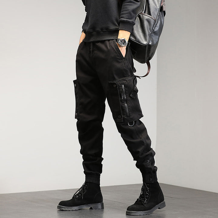 Men's cargo pants with stylish zip pockets and elastic waistband Lisslune