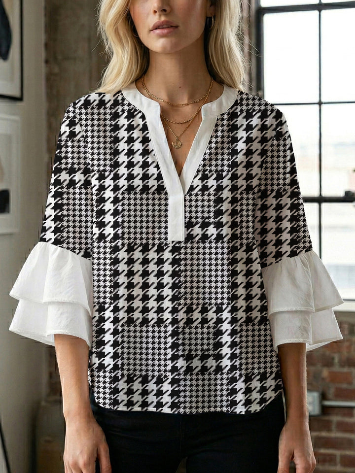 Women's blouse with voluminous ruffled sleeves and modern design Lisslune