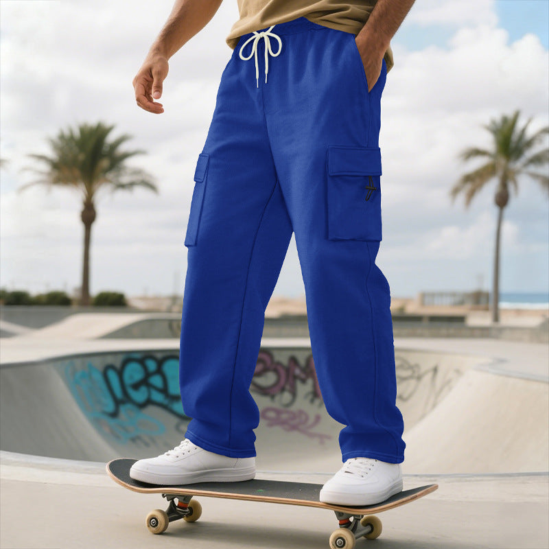 Men's cargo pants with elastic waistband and practical side pockets Lisslune