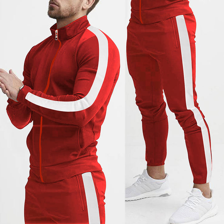 Men's sporty tracksuit with high collar and side zip pockets Lisslune