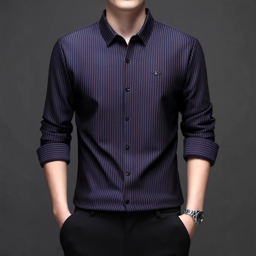 Men's shirt with fine stripe pattern and modern cut Lisslune