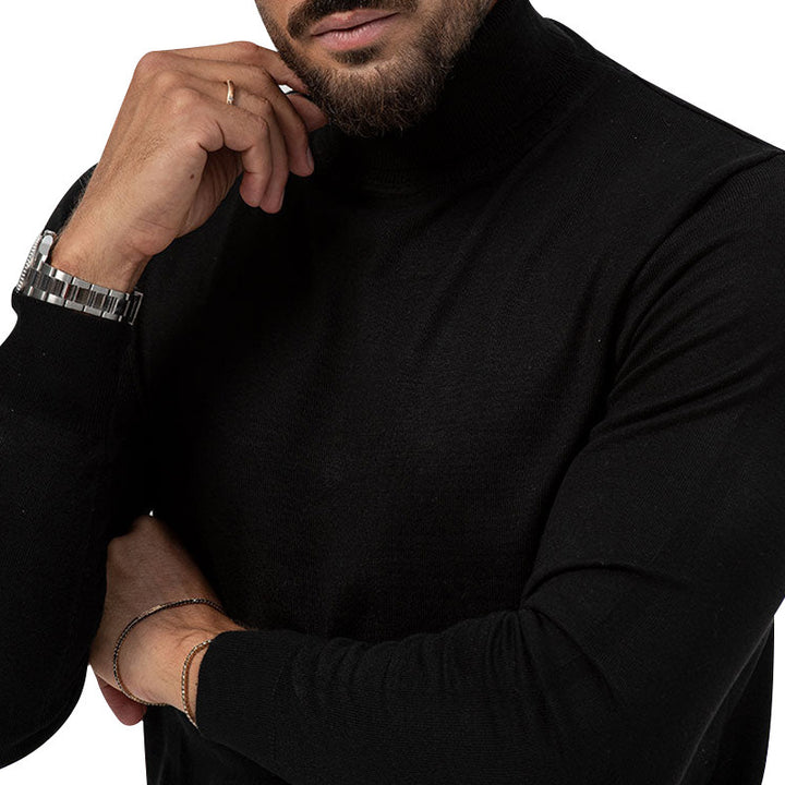 Men's elegant turtleneck sweater made of high-quality merino wool Lisslune