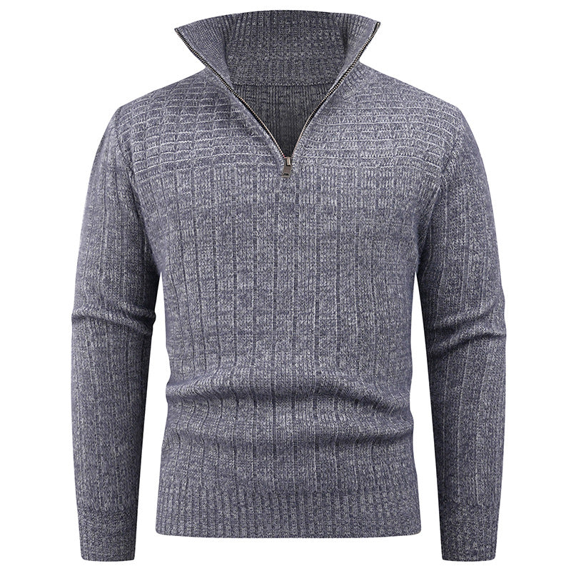 Men's knitted sweater with modern zipper and ribbed structure Lisslune