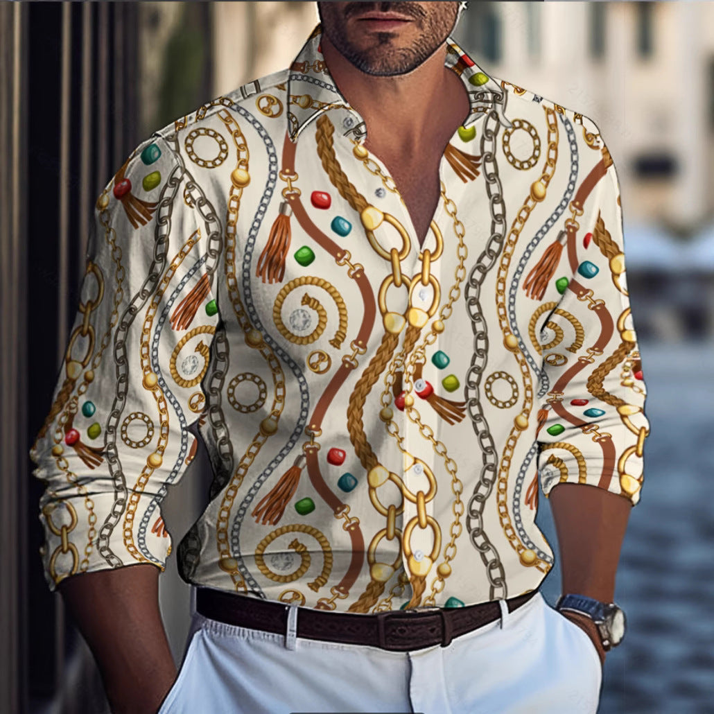 Men's shirt with modern brush pattern Lisslune