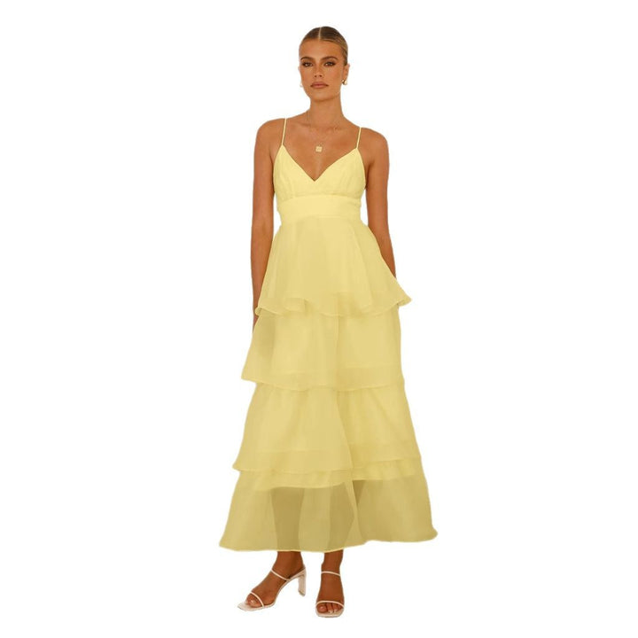 Ladies airy maxi dress with layers and spaghetti straps Lisslune