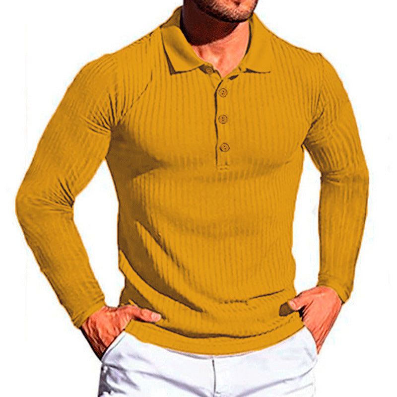 Men's elegant long-sleeved polo shirt in structured design Lisslune
