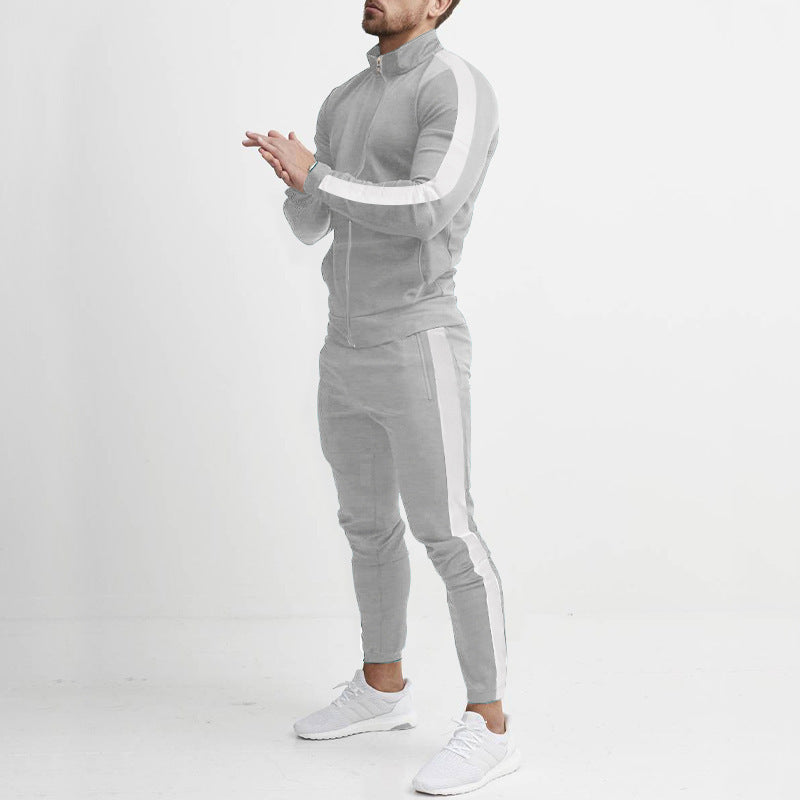 Men's sporty tracksuit with high collar and side zip pockets Lisslune