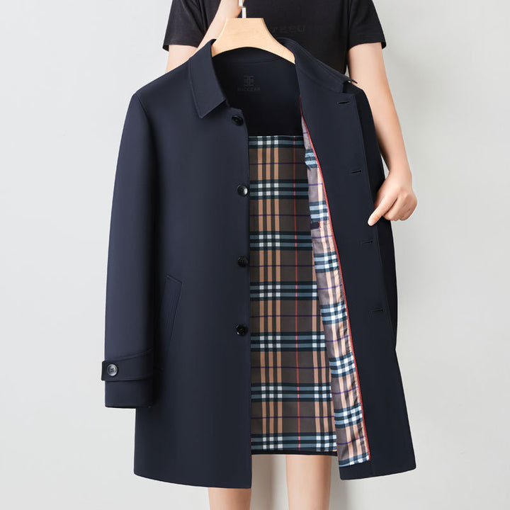 Men's Fashionable Long Coat with Functional Inner Lining Lisslune