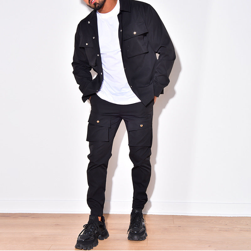 Men's cargo set with practical pockets and modern design Lisslune