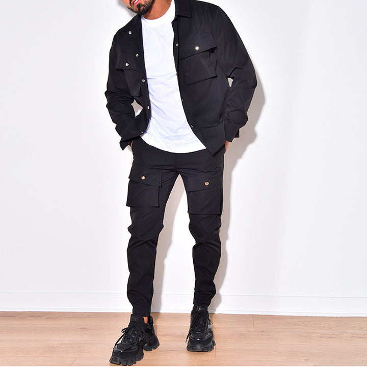 Men's cargo set with practical pockets and modern design Lisslune