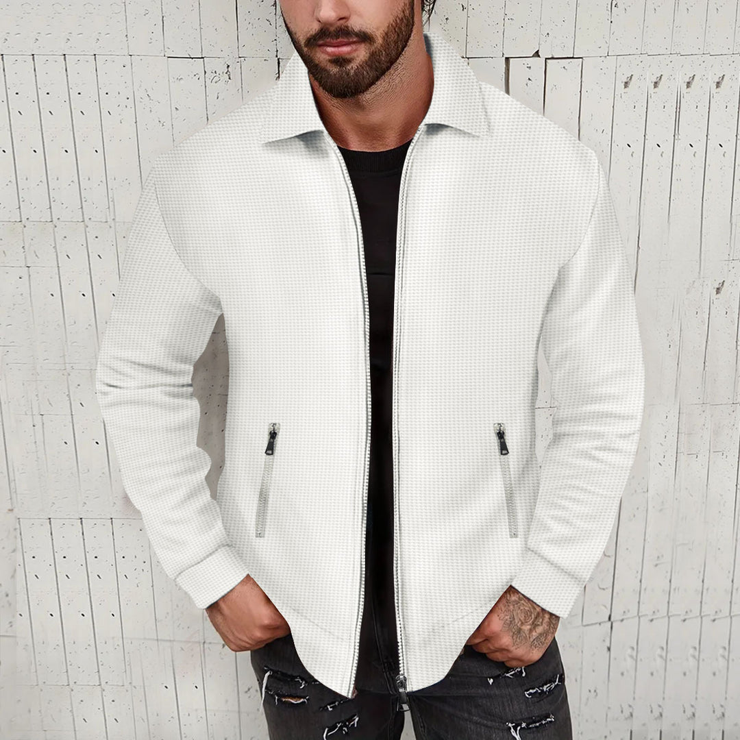 Men's fashionable short jacket with textured design and practical pockets Lisslune