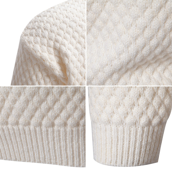 Men's knit pullover with high collar and textured surface Lisslune