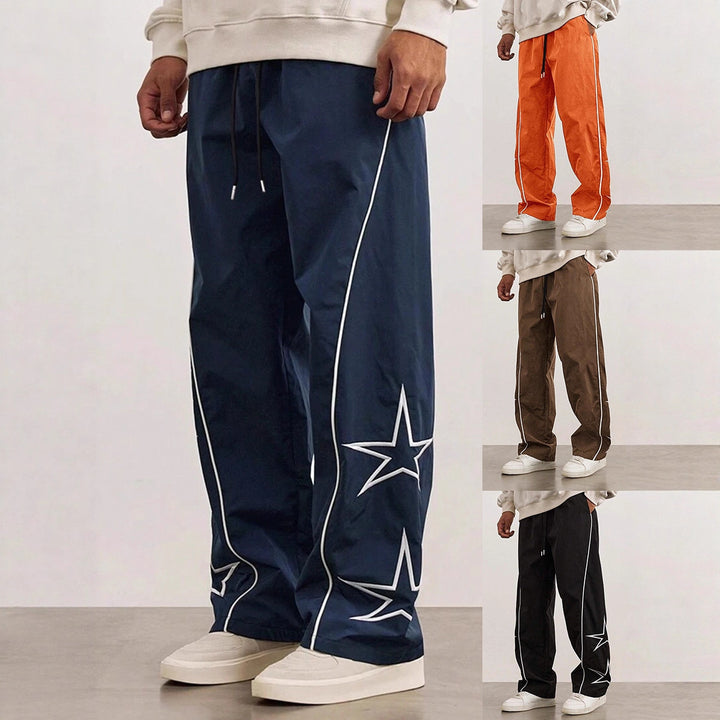 Men's Comfortable Casual Pants with Side Contrast Stripes Lisslune