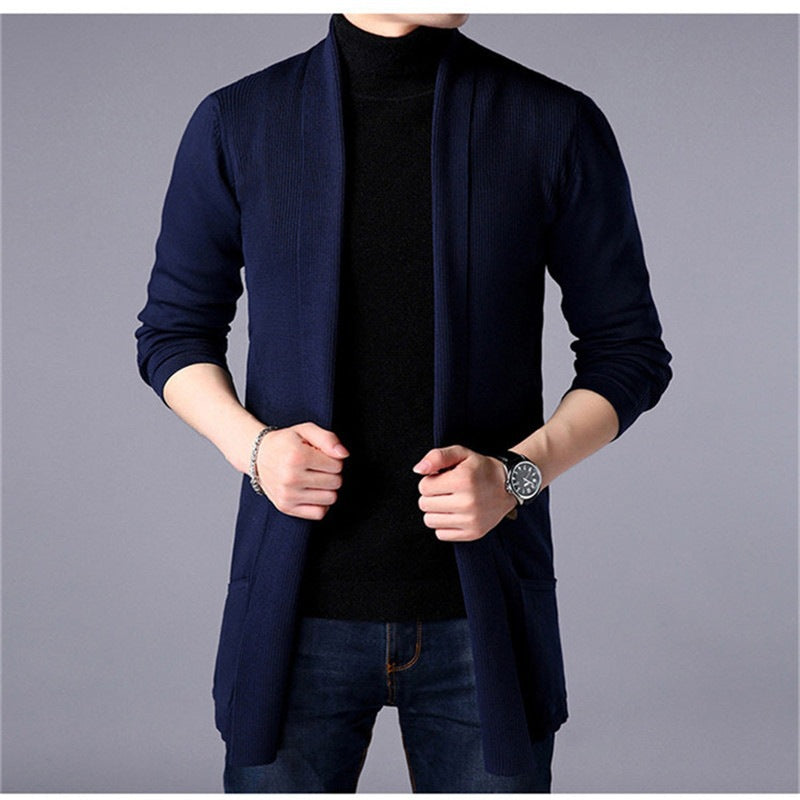 Men's casual knit cardigan with an open cut and practical pockets Lisslune