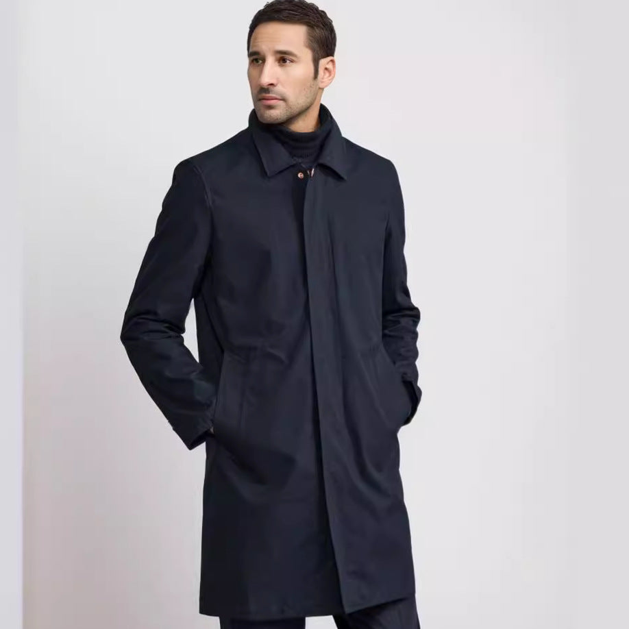 Men's elegant transitional coat with practical pockets and modern collar Lisslune