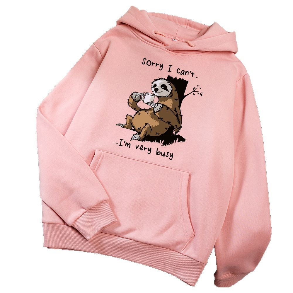 Ladies hoodie with cute animal motif and playful slogan Lisslune