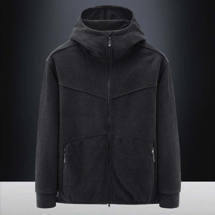Men's Fleece Jacket with Ergonomic Cut and Practical Zip Pockets Lisslune