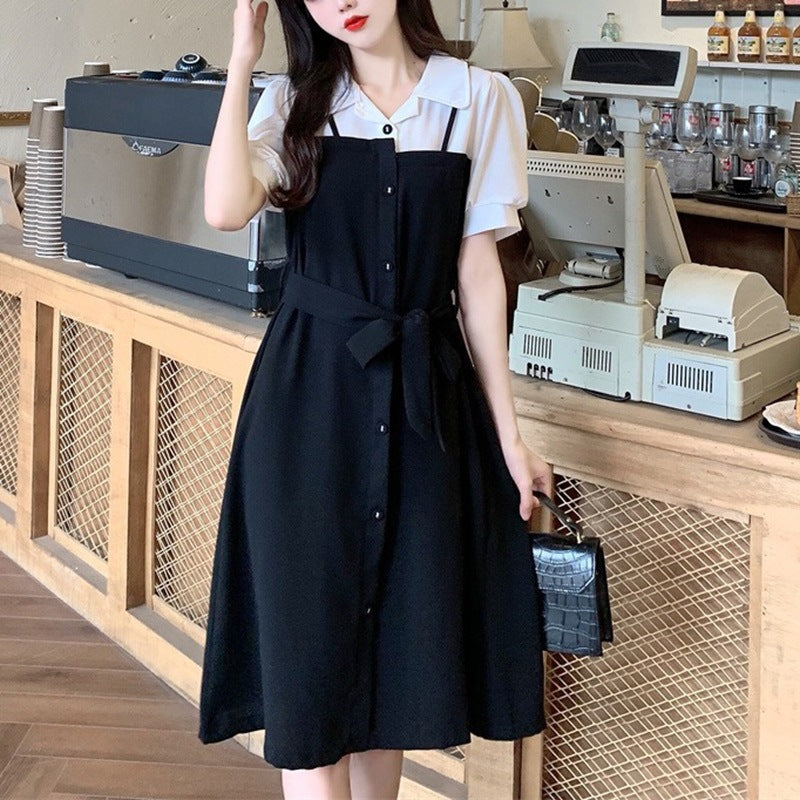 Women's shirt dress with tailored cut and button details