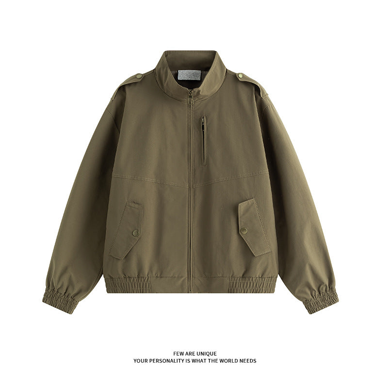 Men's practical leisure jacket with high collar and side insert pockets Lisslune