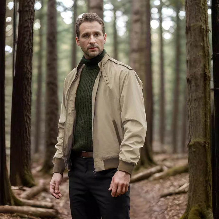 Men's casual windbreaker jacket with high collar Lisslune
