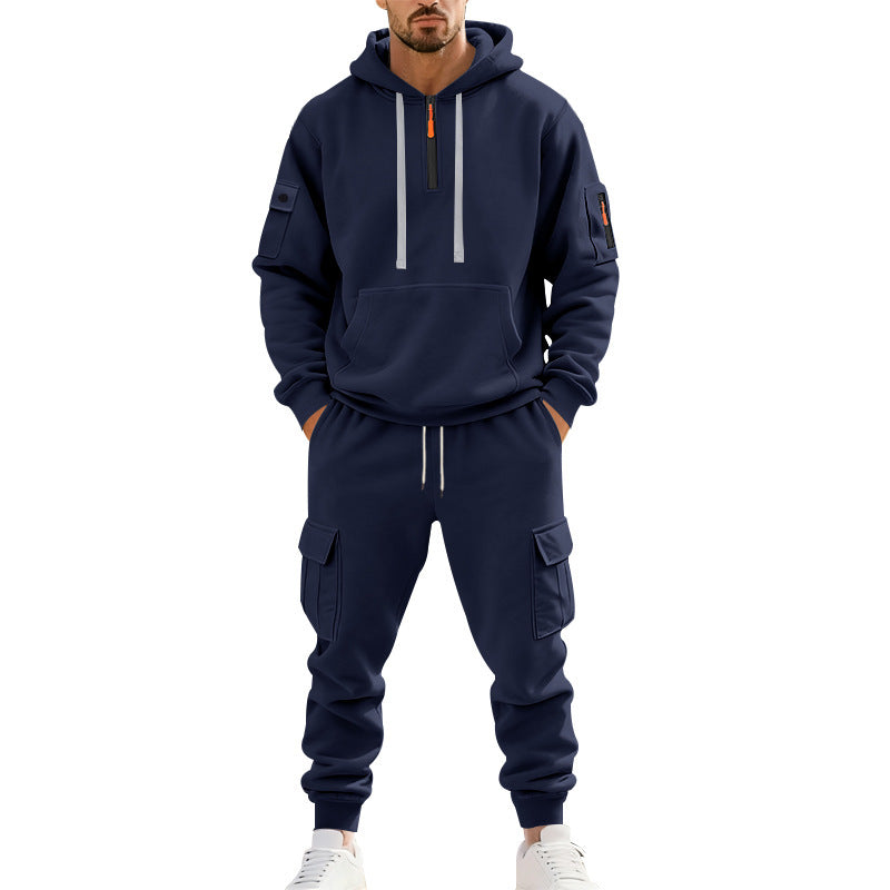 Men's Sporty Tracksuit with Functional Cargo Pockets Lisslune
