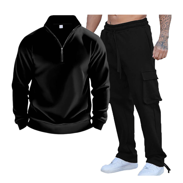 Men's Leisure Set with Practical Pockets and Fashionable Stand-Up Collar Lisslune