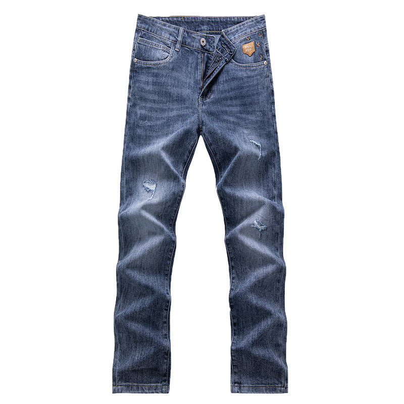 Men's Slim Fit Jeans with Modern Embellishments Lisslune
