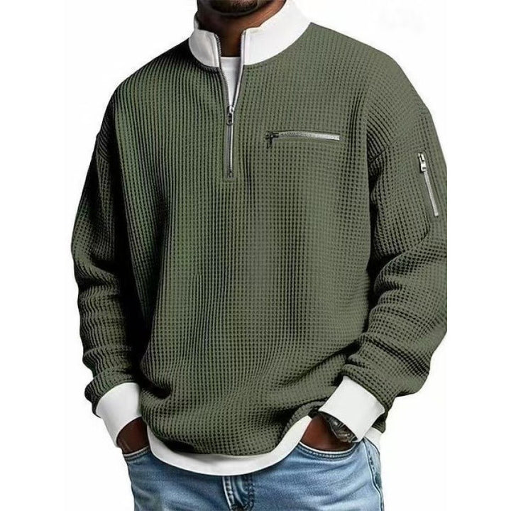 Men's sweatshirt with high collar and practical zipper Lisslune
