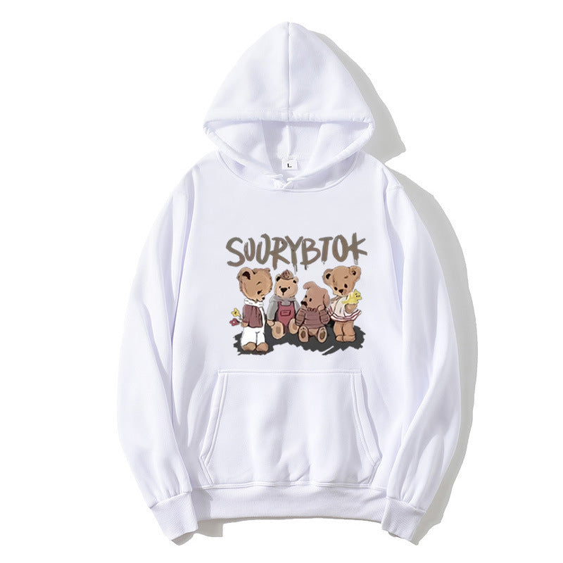 Womens hoodie with playful bear motif Lisslune