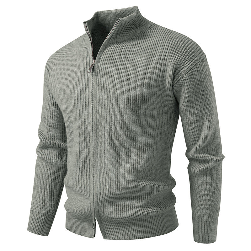 Men's cardigan with stand-up collar and zipper Lisslune