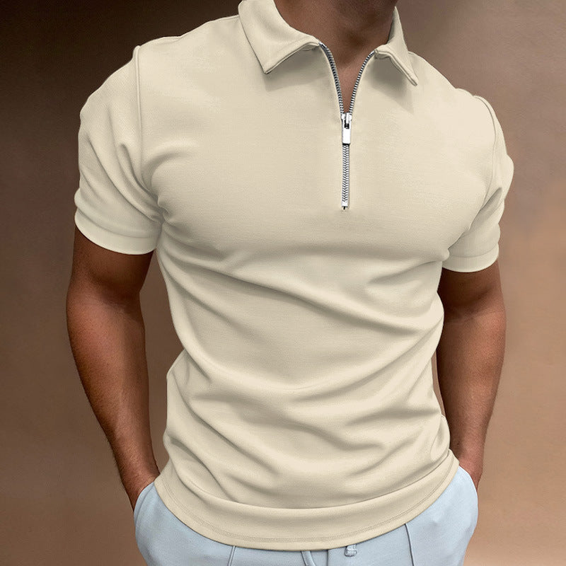Men's polo shirt with modern stand-up collar and zipper Lisslune