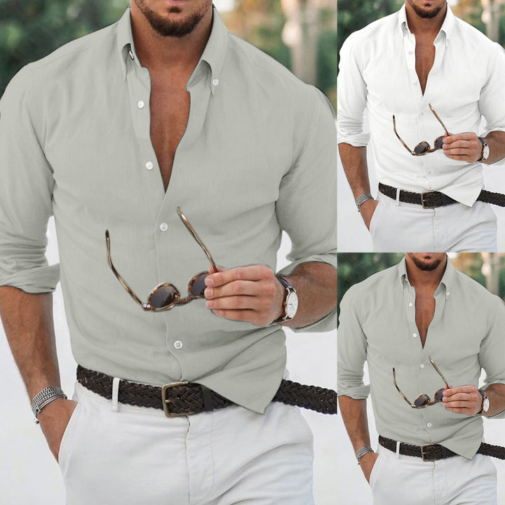 Men's lightweight linen shirt with modern button structure and casual cut Lisslune
