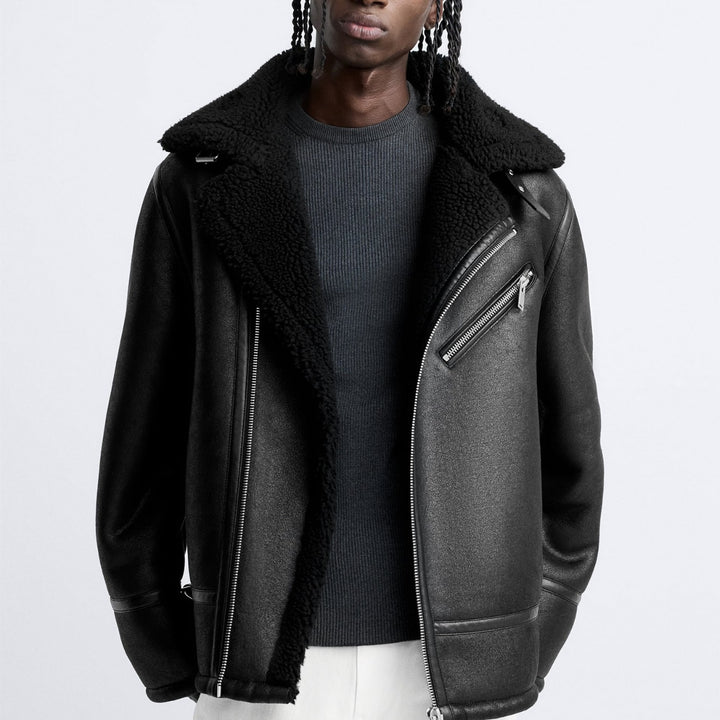 Men's cult biker jacket with soft lining and triple adjustable collar Lisslune