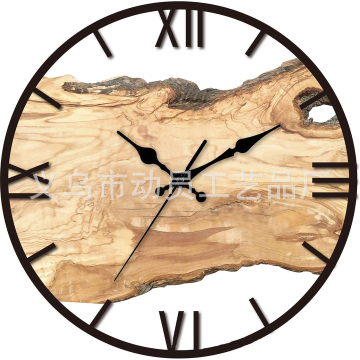 Lisslune | Wood artificial acrylic silent wall clock for the living room 30 cm