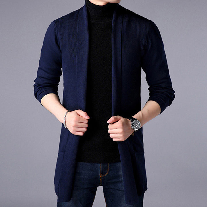 Men's cardigan with open cut and practical pockets Lisslune