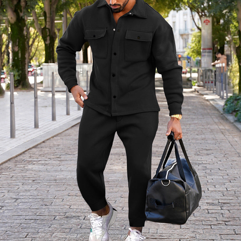 Men's stylish leisure set with practical pocket design Lisslune