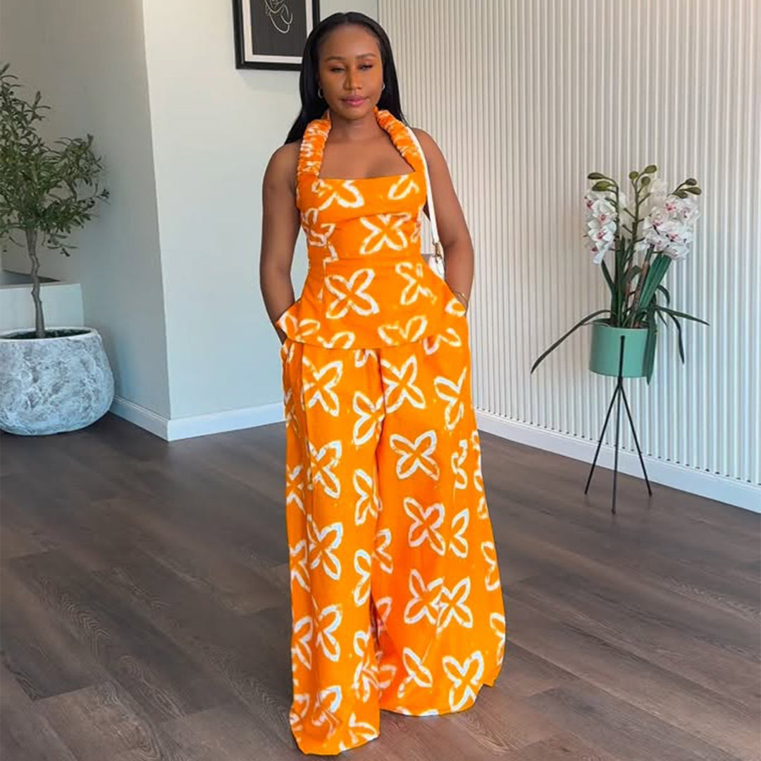 Ladies maxi dress with wide straps and practical side pockets Lisslune
