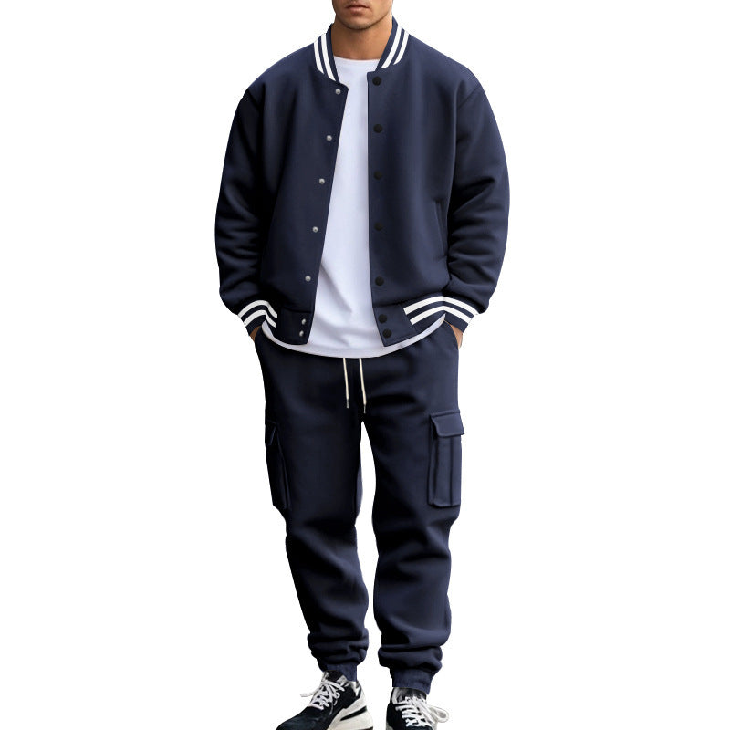 Men's sporty tracksuit with functional pockets and elastic waistband Lisslune