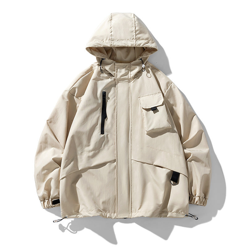 Men's technical outdoor jacket with multifunctional pockets and adjustable hood Lisslune