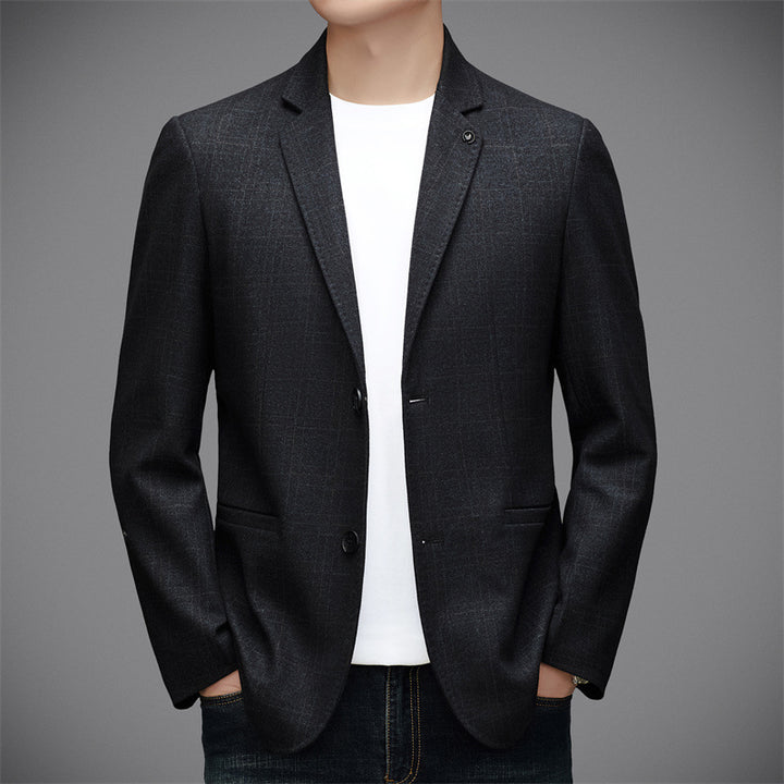 Men's Stylish Blazer with Textured Design and Practical Pockets Lisslune