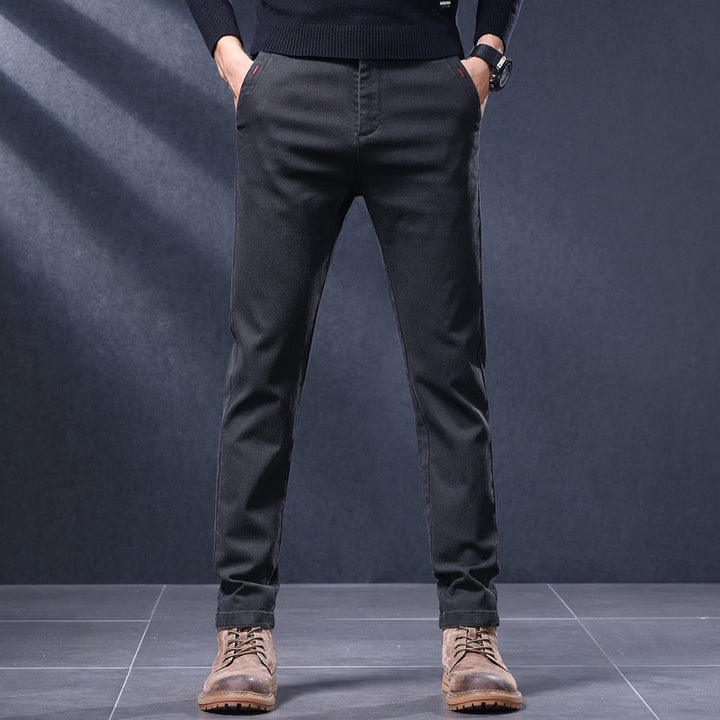 Men's Comfortable Chino Pants with Elastic Waistband and Side Pockets Lisslune