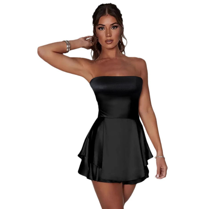 Damen Cocktailkleid mit schulterfreiem Design Lisslune