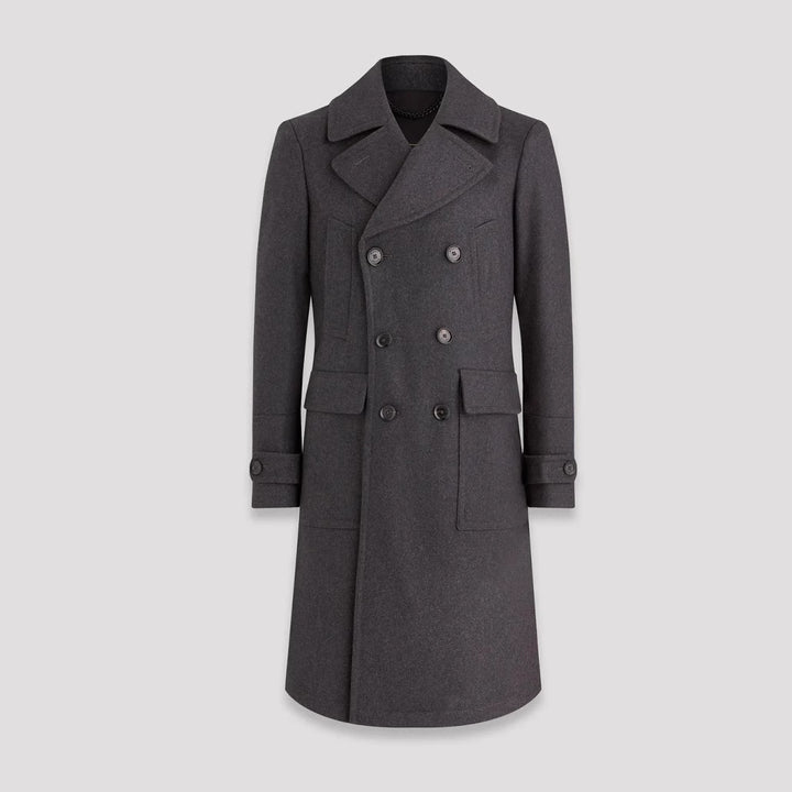 Men's elegant double-breasted overcoat made of high-quality material Lisslune