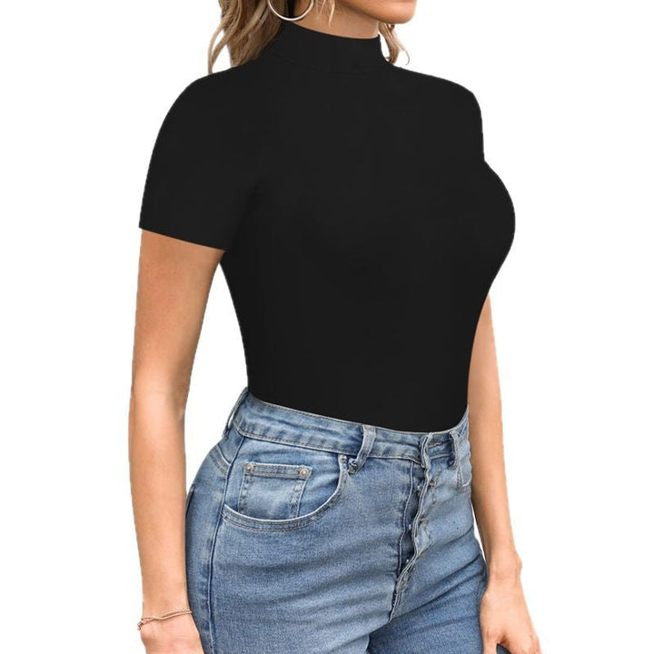 Women’s bodysuit with high collar and short sleeves Lisslune